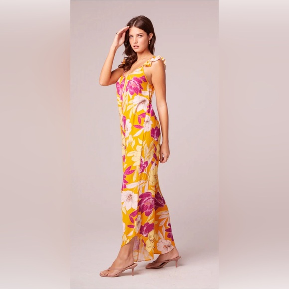 EUPHORIA GOLD FLORAL WIDE LEG JUMPSUIT - Picture 4 of 4
